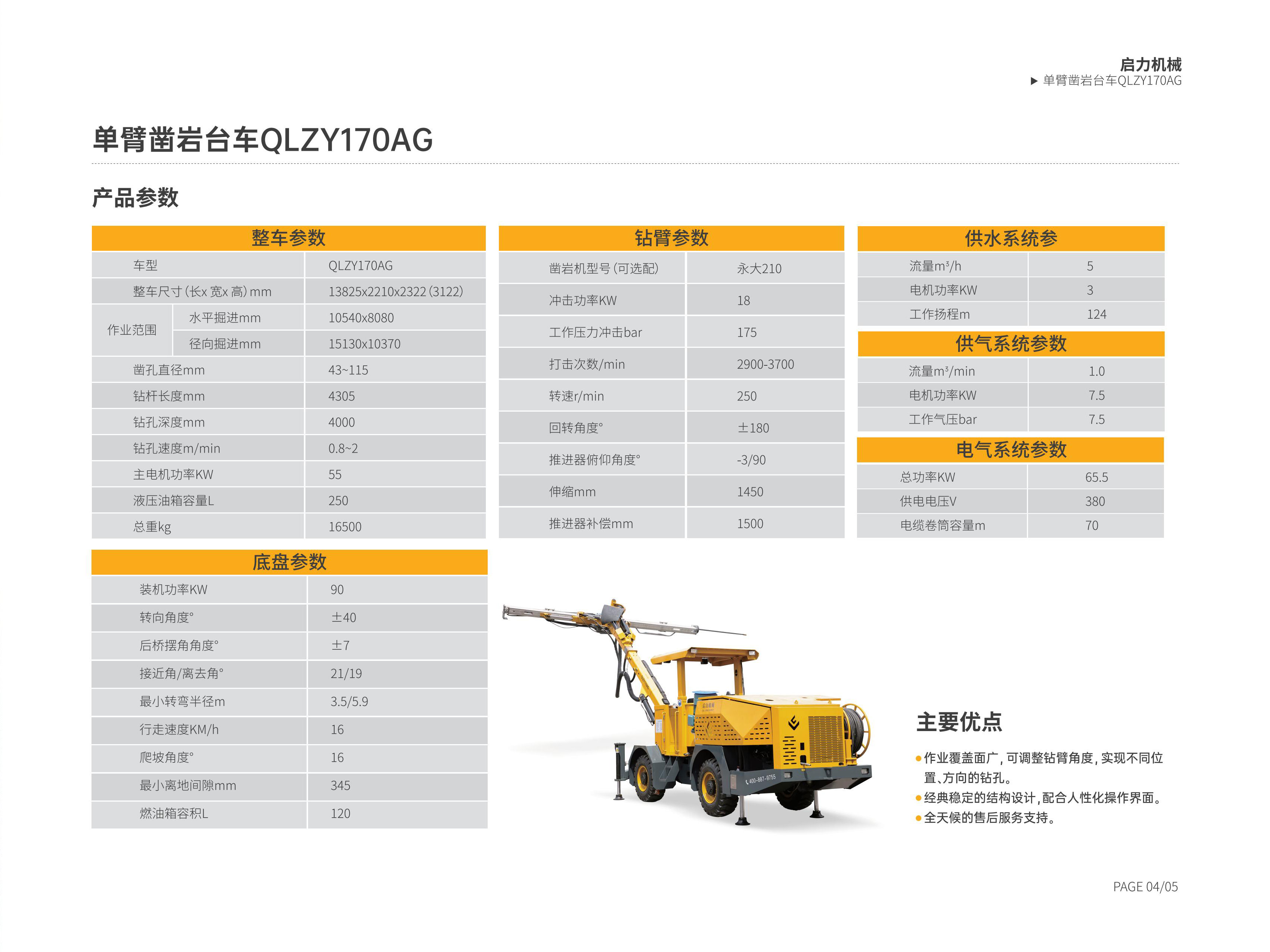 单臂凿岩台车QLZY170AG(图2)